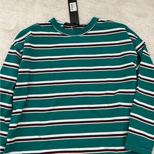 Lionesss Striped Teal Long Sleeve Shirt - Size Small - NWT